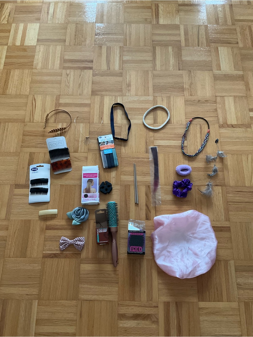 Assorted Women’s Hair Accessories - Hair brushes, headbands, clips, etc